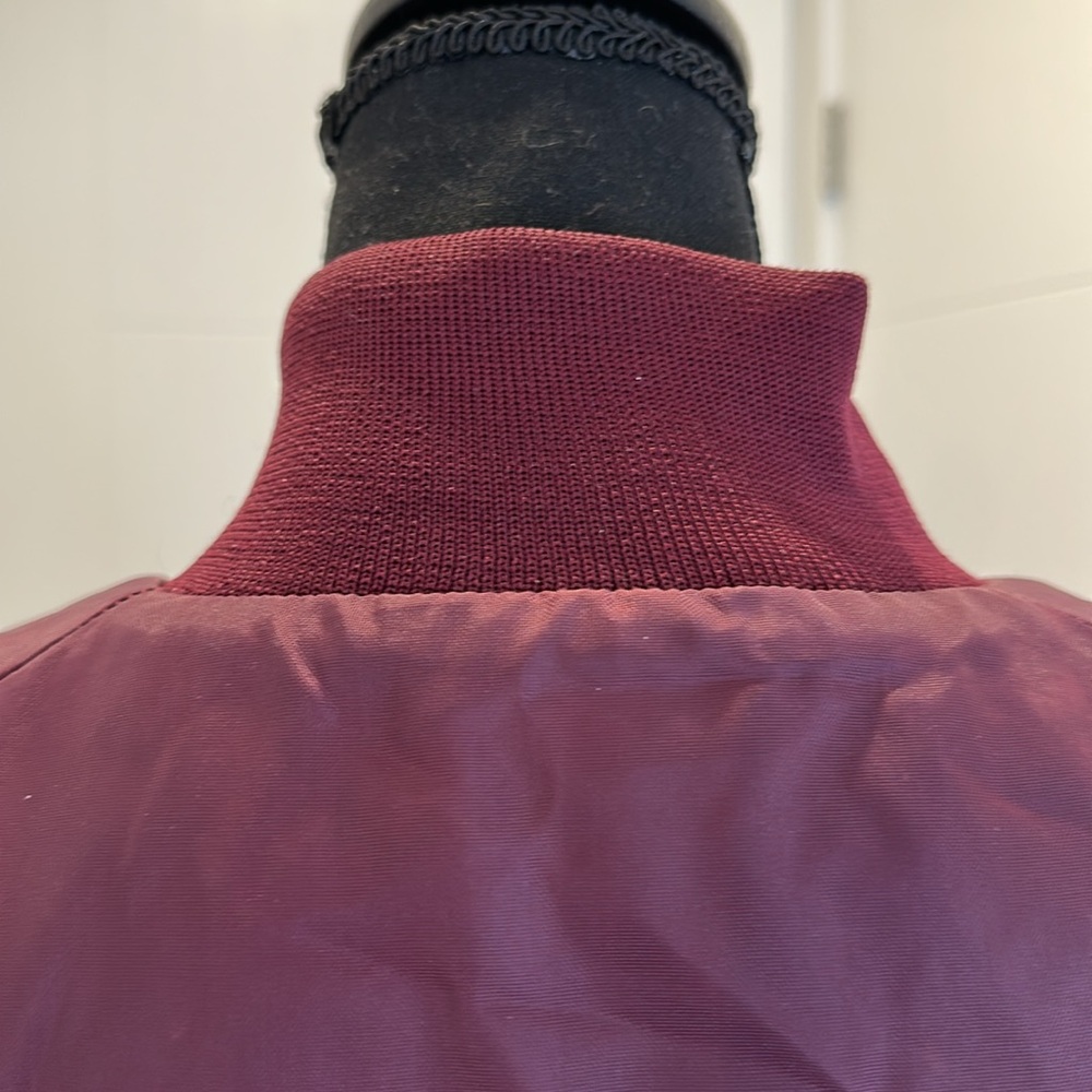 Vintage 90s Bomber Jacket Men’s XL Burgundy - Picture 14 of 17